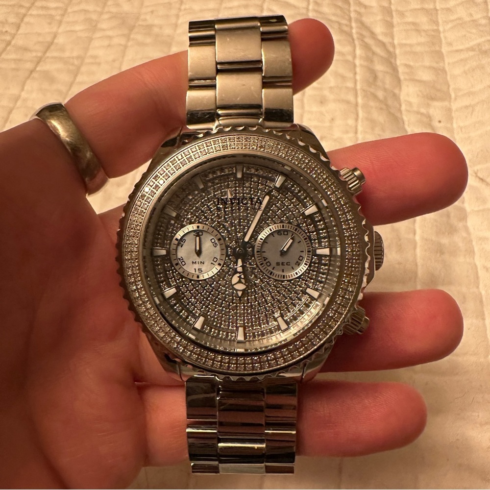 Invicta reserve 47mm chronograph with real factory set diamonds